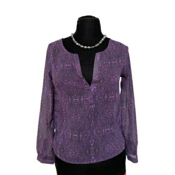 American Eagle Outfitters Semi Sheer Henley Blouse Whimsigoth Y2K Fairy Goth - Picture 1 of 10